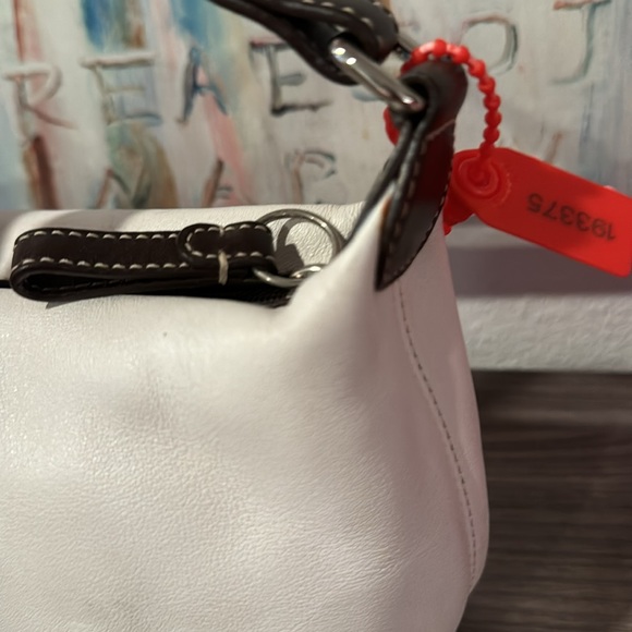 Coach Leather Mini Bag White Brown - Picture 8 of 11